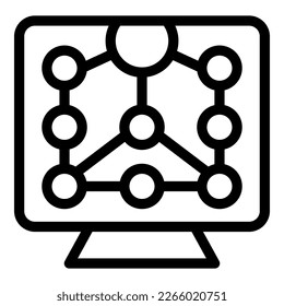 Big smart tv icon outline vector. Home video. Internet game