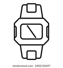 Big smartwatch icon outline vector. Data sport. Health smart sport band