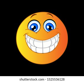 Big smile emoticon vector icon