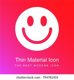 Big Smiley Face red and pink gradient material white icon minimal design