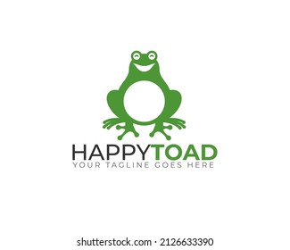 big smiling face of green frog sitting	