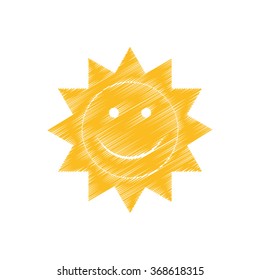 BIG SMILING SUN - Vector illustration graphic - Summertime | Scribble laughing Summer Sun
