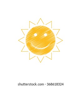 BIG SMILING SUN - Vector illustration graphic - Summertime | Scribble laughing Summer Sun