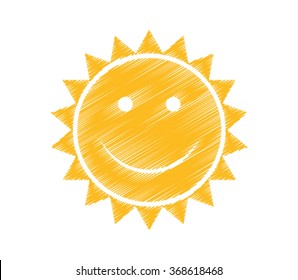 BIG SMILING SUN - Vector illustration graphic - Summertime | Scribble laughing Summer Sun