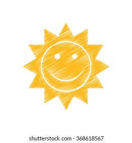 BIG SMILING SUN - Vector illustration graphic - Summertime | Scribble laughing Summer Sun