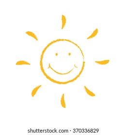 BIG smiling sun | vector illustration graphic - summertime - summer sun | chalk
