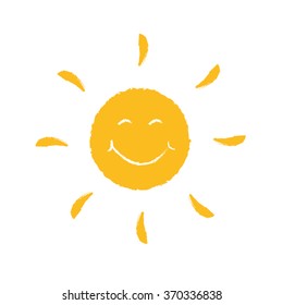 BIG smiling sun | vector illustration graphic - summertime - summer sun | chalk