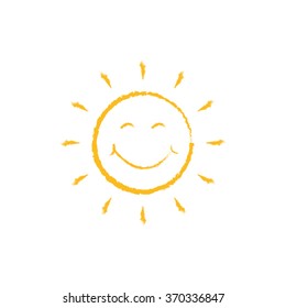 BIG smiling sun | vector illustration graphic - summertime - summer sun | chalk