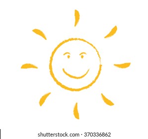 BIG smiling sun | vector illustration graphic - summertime - summer sun | chalk