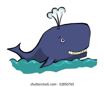 big smiling whale, vector