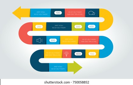 Big Snake arrow infographic, template, diagram, chart, timeline. Vector design.
