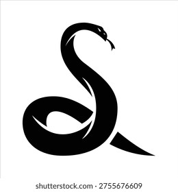 Big Snake glyph icon. Snake logo element.