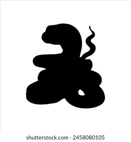 Big snake silhouette isolated on white background. Snake icon vector illustration.