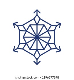 Big snowflake icon on the white background