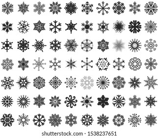 Big Snowflakes Set detailed Illustration Vector