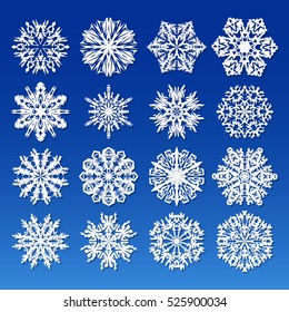 Big Snowflakes set for winter and christmas theme