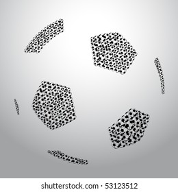 big soccer ball made from small soccer balls