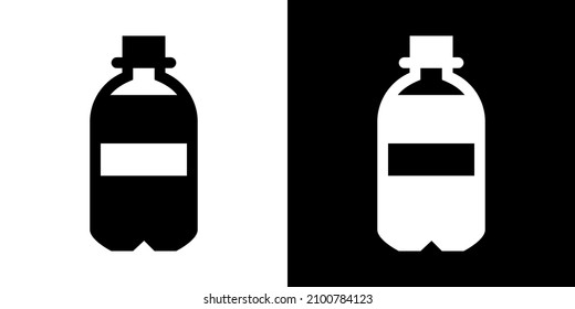 Big Soda Bottle. Icon in White and Black Version.