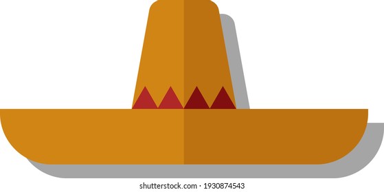 Big sombrero, illustration, vector on white background.