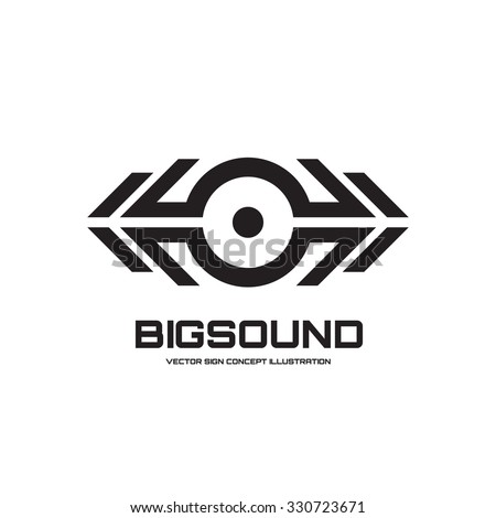 Big sound - vector logo template concept illustration for dj, dance party, musical performance and other projects. Design element. 
