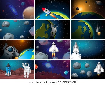 Big space scene set illustration