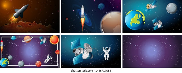 Big space scene set illustration