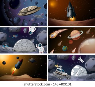 Big space scene set illustration