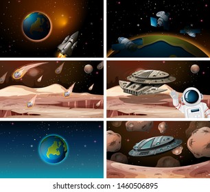 Big space scene set illustration