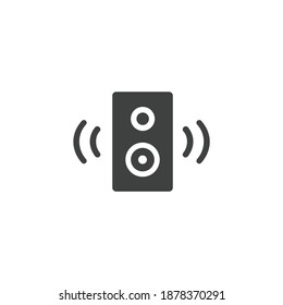 Big Speaker Icon Isolated on Black and White Vector Graphic