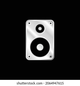 Icono metálico plateado del gran altavoz