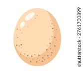 Big speckled egg illustration, dinosaur or ostrich egg icon, prehistoric bird egg for Easter or nature