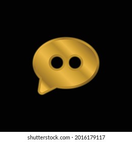 Gran voz Bubble oro chapado en oro icono metálico o vector logo