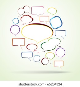Big speech bubble made from colorful small bubbles