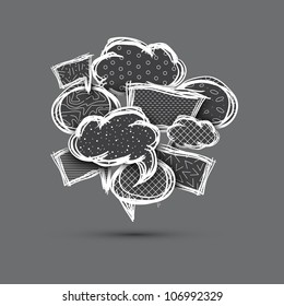 Big speech bubble made from small bubbles. Eps10