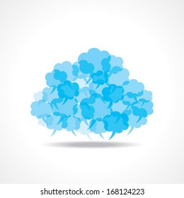 Big speech bubble made from small bubbles stock vector