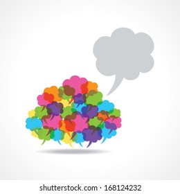 Big speech bubble made from small bubbles stock vector