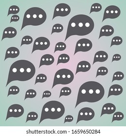 Big speech bubble set. Colorful elements on blue background.Vector illustration