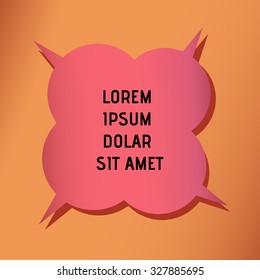 Big Speech bubbles desgin infographic pink color on the orange wall, Announcement