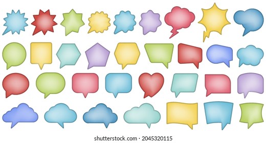 Сolorful big speech bubbles set. Vector illustration. Eps 10.