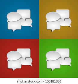 Big speech bubbles from smaller speech bubbles with colorful backgrounds