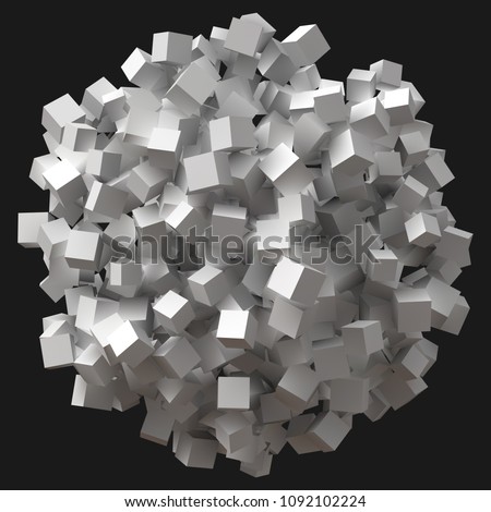 big sphere formed by random cubes