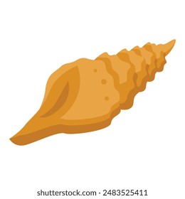 Big spiral seashell lying on white background representing summer vacation