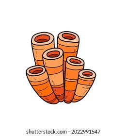 Big sponge object color variation for coloring page isolated on white background