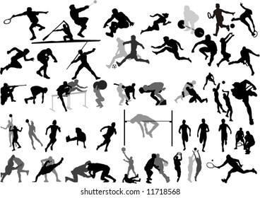 Big Sport collection vector Silhouettes