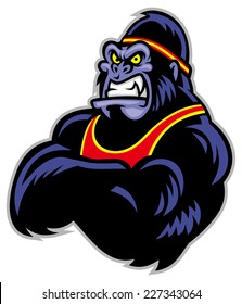 Big sporty gorilla crossed arm