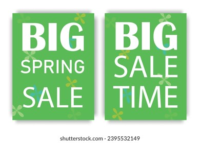 Big spring sale, banner background template with inscription close up. You can use social media cards, voucher, wallpaper, flyers, invitations, posters, brochures. Vector illustration.