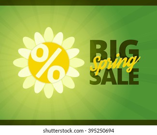Big spring sale banner. Vector abstract illustration.