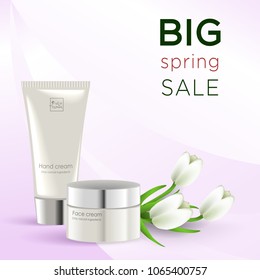 big spring sale white tulips