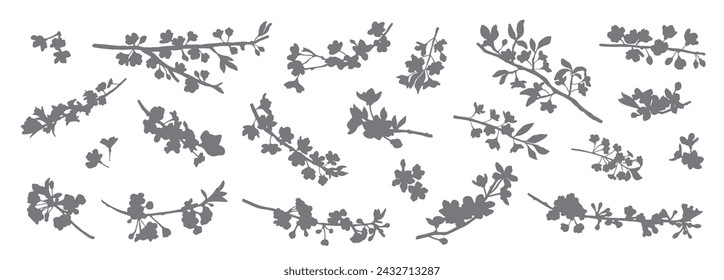 Big spring set of flowering branches