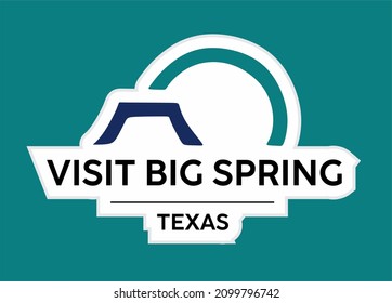 Big Spring Texas On Green Background